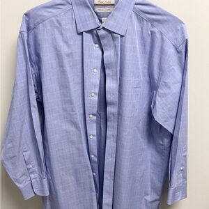 Roundtree & Yorke Light Blue Checkered Dress Shirt